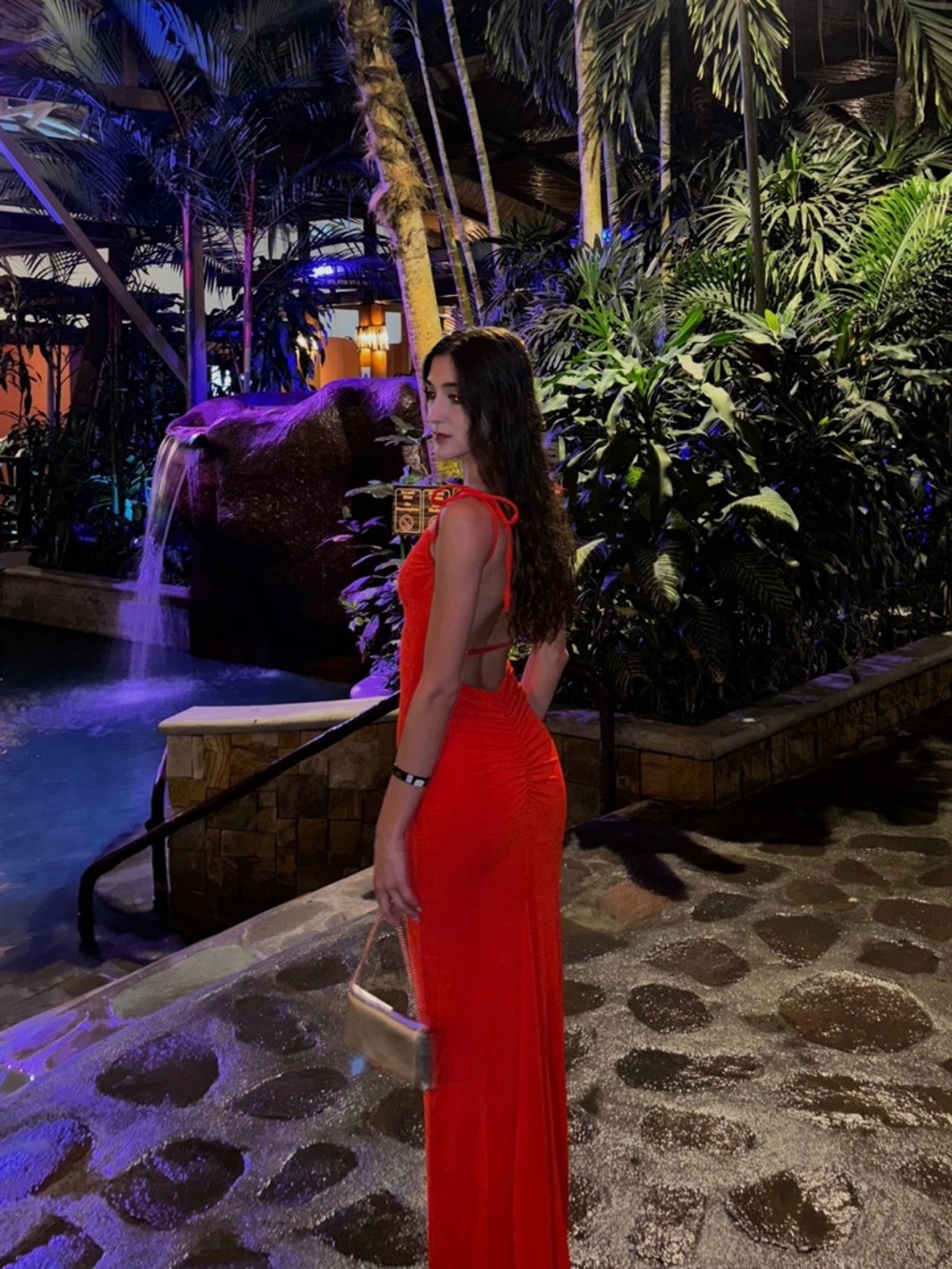 Oh Polly Red One-Shoulder Tie Dress
